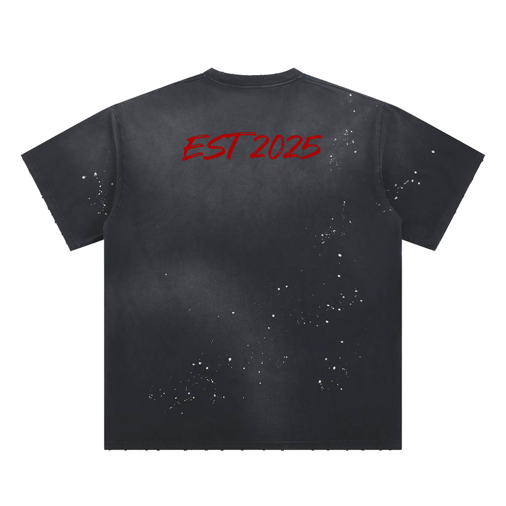 K.YS Hand-Frayed Sunfade Paint Splatter T-Shirt