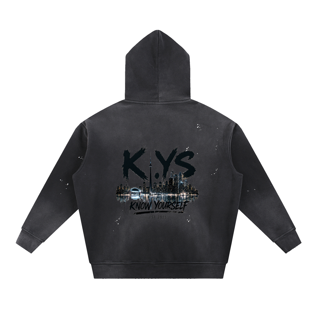 K.YS Vintage Washed Frayed Fleece Hoodie