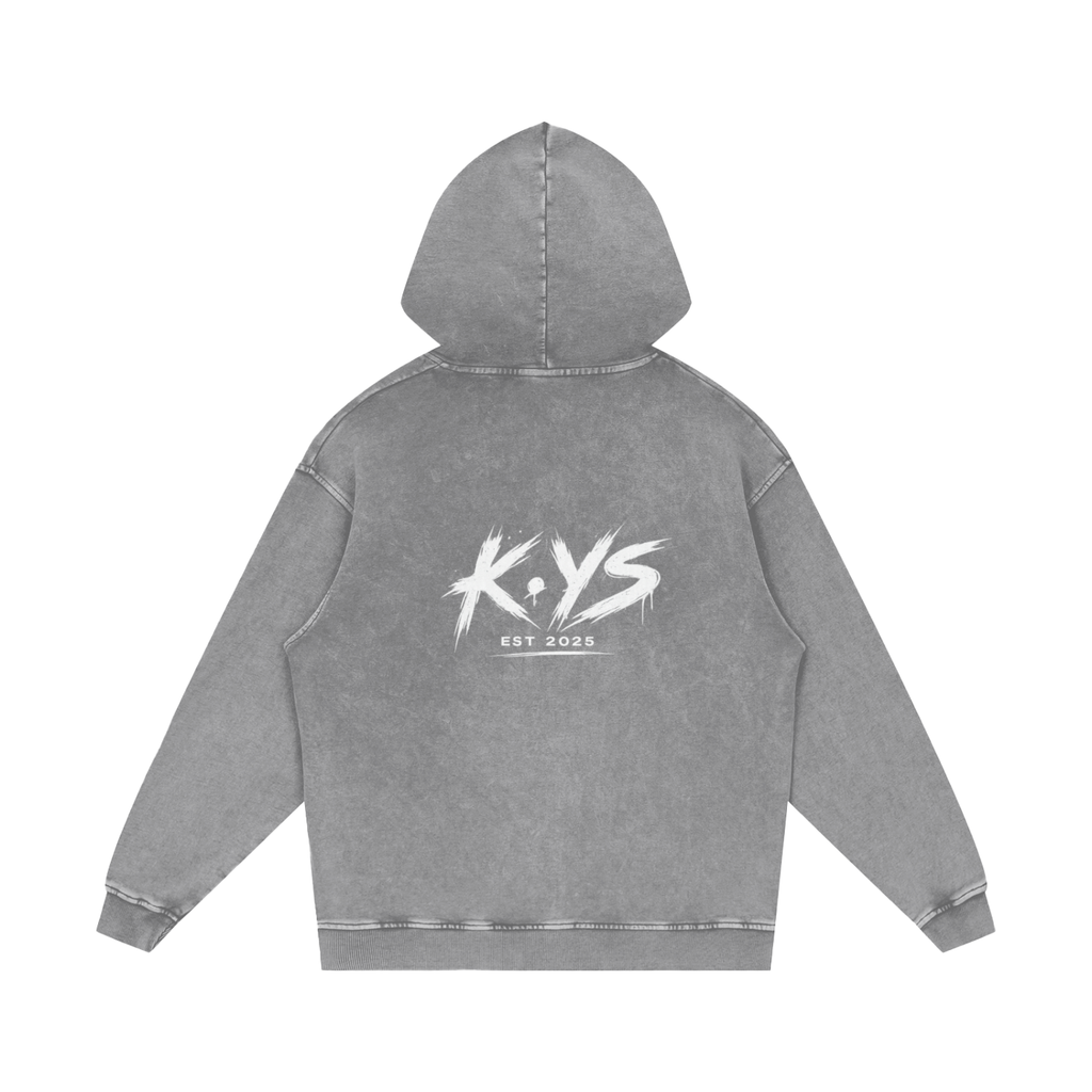 Snow Washed Loose Cotton Hoodie