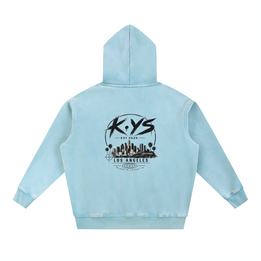 K.YS Los Angeles Snow Wash Fleece Oversize Hoodie