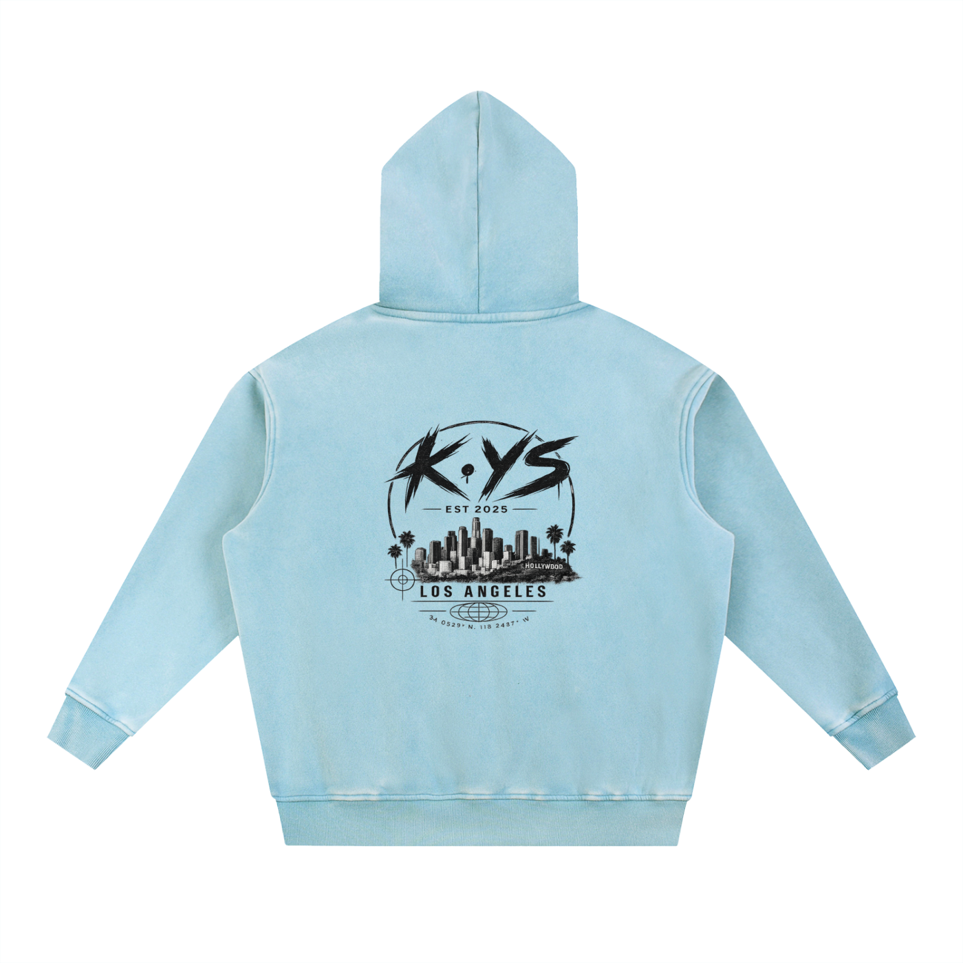 K.YS Los Angeles Snow Wash Fleece Oversize Hoodie