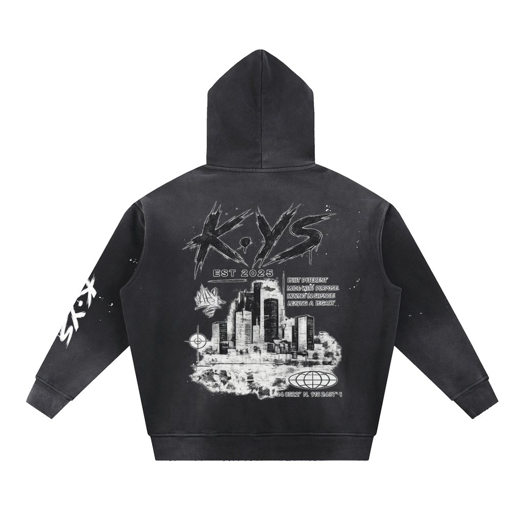 K.YS Vintage Washed Frayed Fleece Hoodie