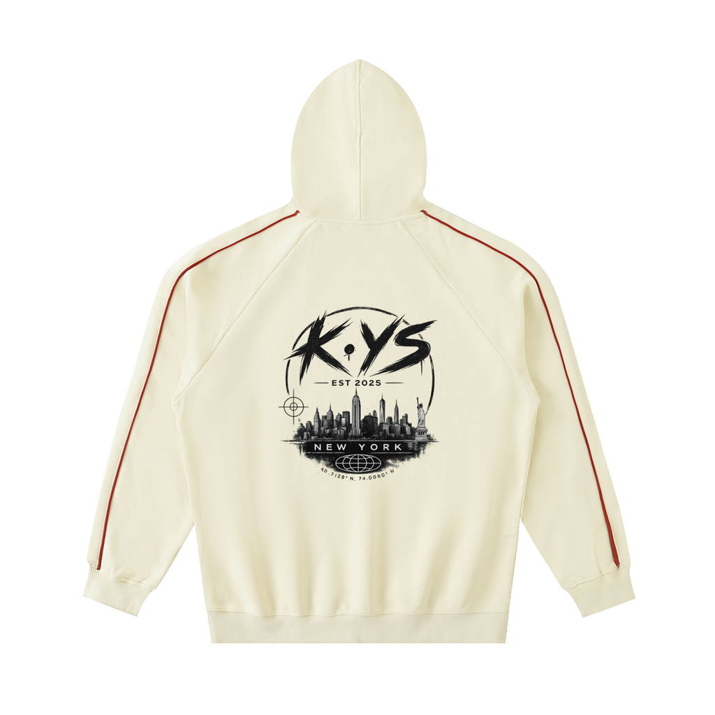 K.YS New York Contrast Piping Raglan Hoodie