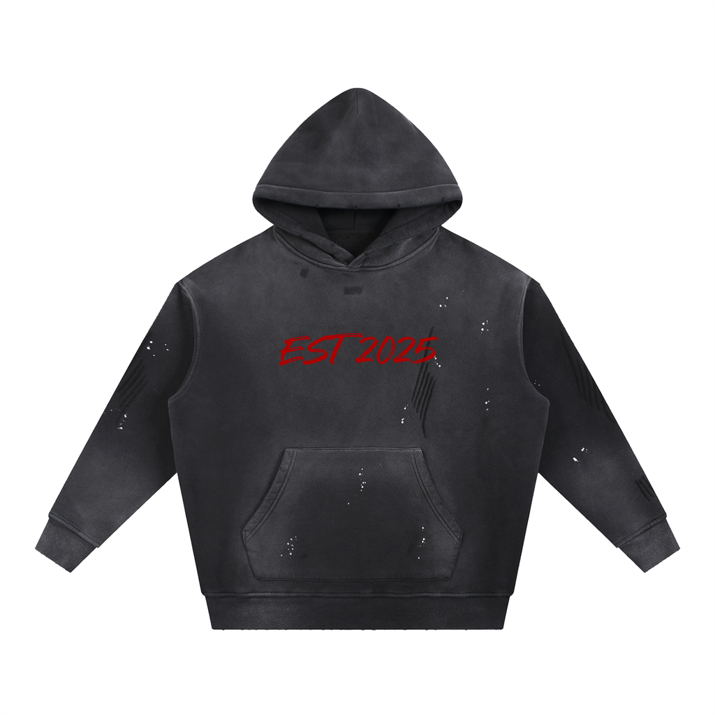 K.YS Vintage Washed Frayed Fleece Hoodie