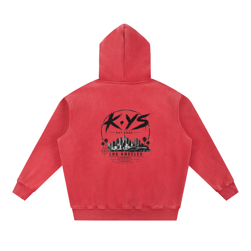 K.YS Los Angeles Snow Wash Fleece Oversize Hoodie