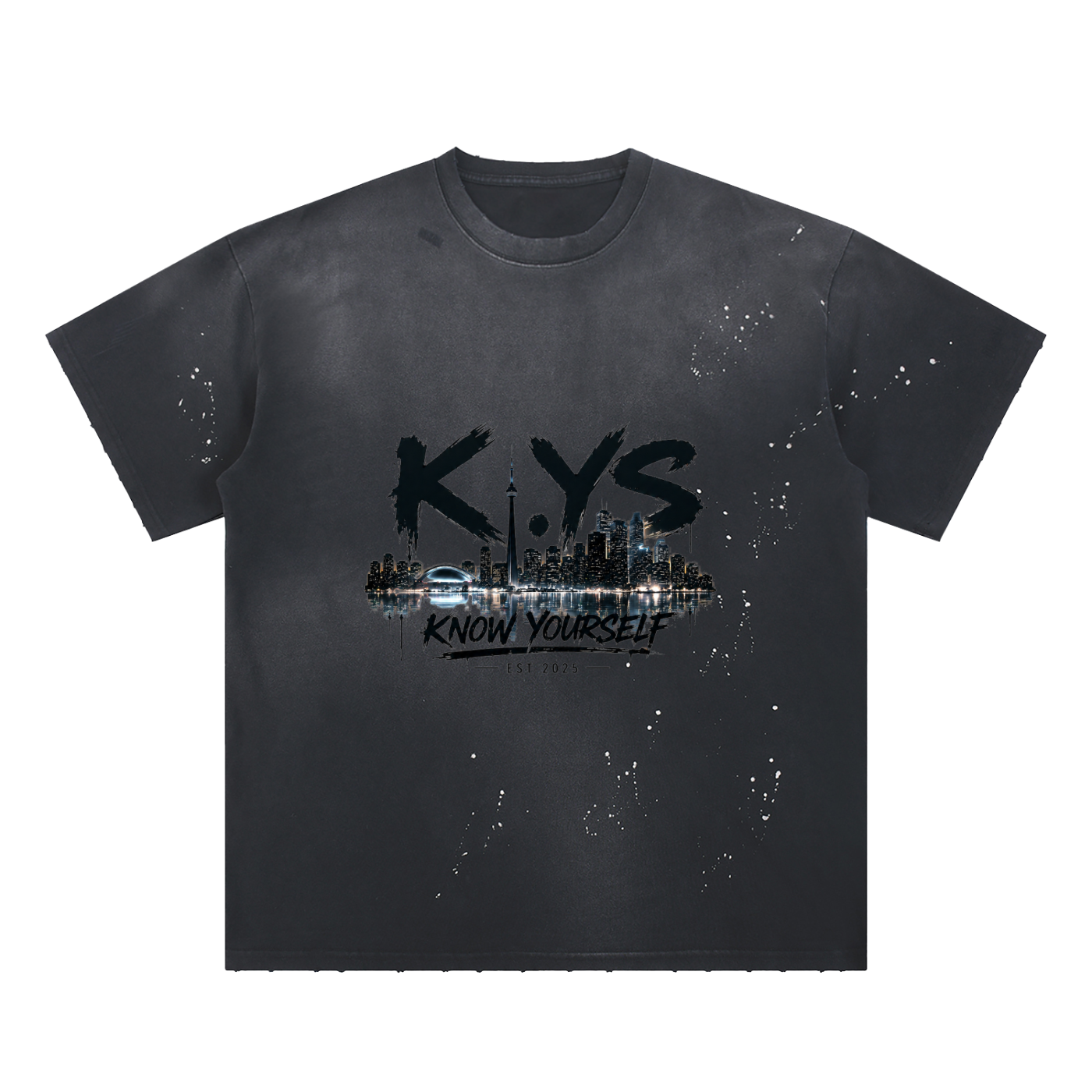 K.YS Hand-Frayed Sunfade Paint Splatter T-Shirt