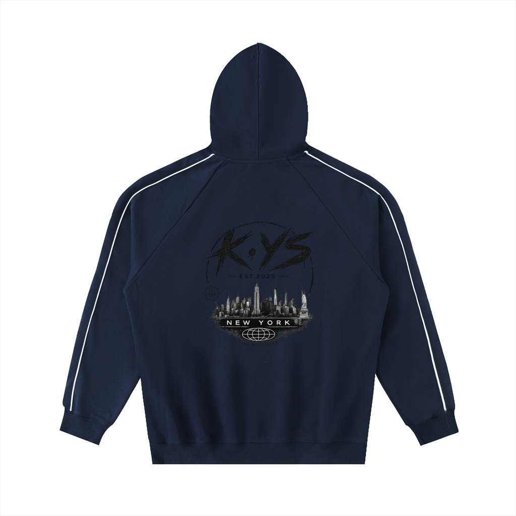 K.YS New York Contrast Piping Raglan Hoodie